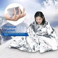 Emergency Thermal Blanket, Portable Foil Survival Sheet for Camping & Hiking — view 1